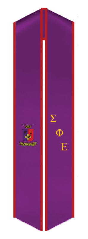 Sorority Graduation Stole with Double Layer Fabric Greek Letters